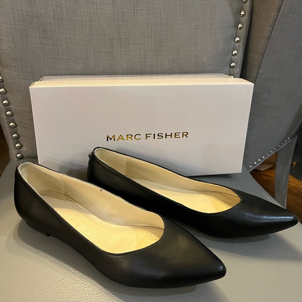 Marc Fisher Alany Black Ballet Pointe Flats